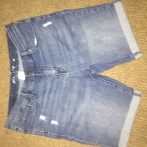 Semi Ripped Denim Shorts
